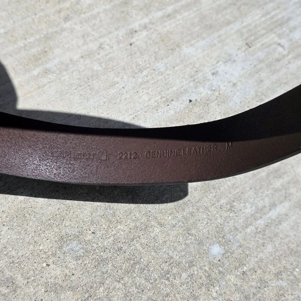 Carhartt Bridle Brown Leather Debossed Keeper Belt Size Medium M Womens